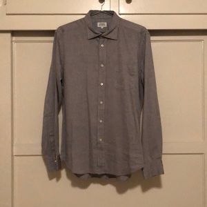 Hartford- Grey button down with black polka dots.